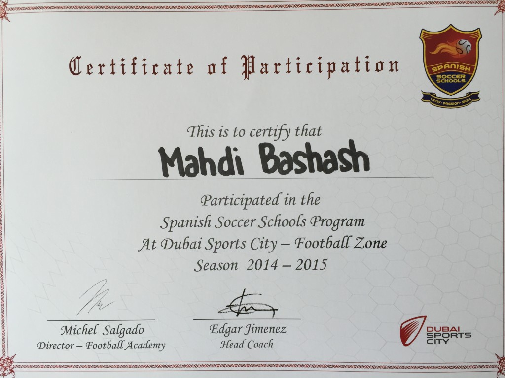 Spanish Soccer Schools Certification Dubai
